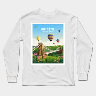 Bristol Clifton Bridge, England Hot Air Balloons Long Sleeve T-Shirt